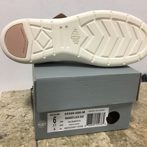 NWB PALLADIUM WOMENS WANDER LACE SUEDE pink shoe - Picture 2 of 7